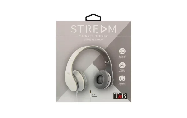 excellent qulity Le moins cher 🥰 T’nB Casques Extra-auriculaires Stream Blanc – On-Ear ⋅ Over-Ear Bluetooth Ou Fil ✨ 4